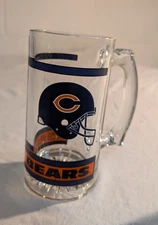 Chicago Bears Glass Beer Mug Stein 12 oz NFL Bears Vintage