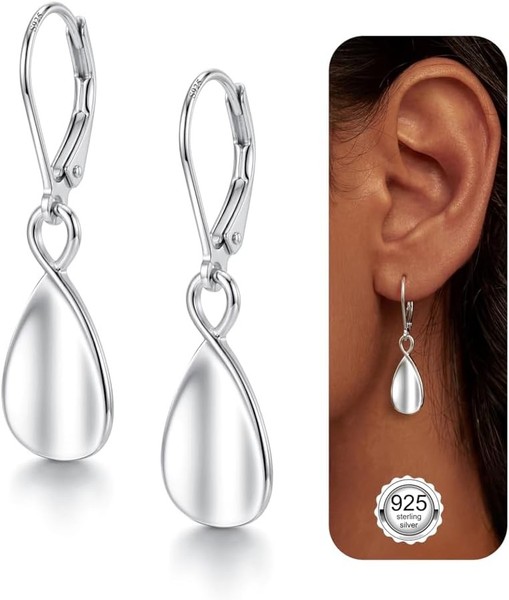 Ohrringe Silber 925 HäNgend Hypoallergen Tropfenohrringe FüR Damen MäDchen-image