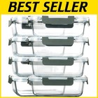 Microwave & Dishwasher Safe 8-Pack Glass Storage Containers - Sleek and Stylish