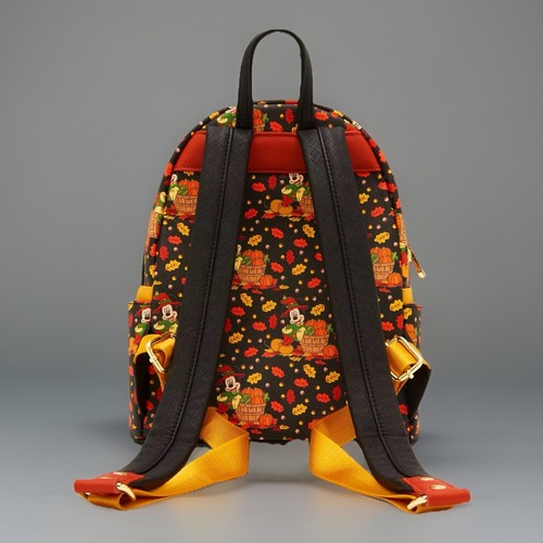 NUEVO CON ETIQUETAS Loungefly Disney Mickey Mouse Otoño Follaje Calabaza Mini Mochila! - Imagen 4 de 11