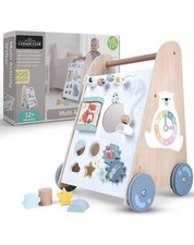 Wooden Baby Walker - 6 in 1 Activity Cube Walkers for Babies - Boys and Girls
