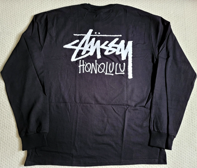 NWT STUSSY HONOLULU Hawaii Chapter Tee Limited BLACK LONG