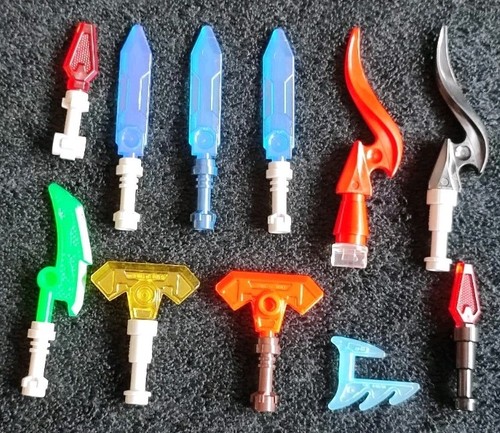 LEGO Minifigure Weapons Sword Axe Spear Mix Bundle Transparent 22407 37341 23860