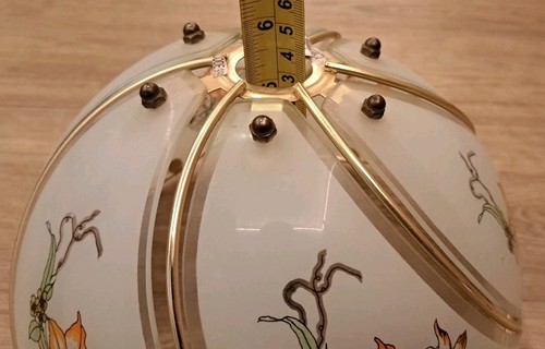 FROSTED ORANGE FLORAL GLASS PANEL CEILING PENDANT LIGHTSHADE TIFFANY LIGHT SHADE - Bild 12 von 12