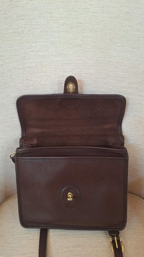 Vintage Coach Willis 9927 Brown Leather Turn Lock Crossbody Bag USA 1994 - Bild 9 von 12