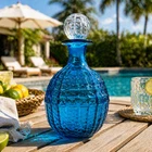 Blenko 7024 Turquoise Grenade Decanter Joel Philip Myers MCM Textured Glass