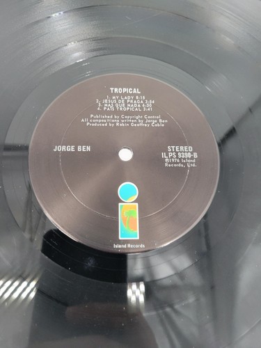 Jorge Ben Tropical LP ILPS 9390 US PRESSING 1976 Island Records Vinyl - Picture 7 of 9