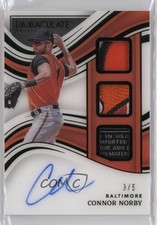 2023 Panini Immaculate Green /5 Connor Norby #PTS-CN Auto