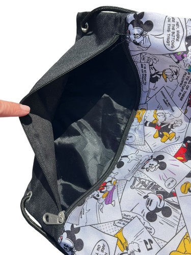 Walt Disney World Parks Comic Strip Mickey Mouse Drawstring Cinch Bag Backpack - Foto 7 di 11