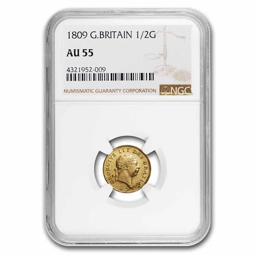 1809 Great Britain Gold Half-Guinea George III AU-55 NGC