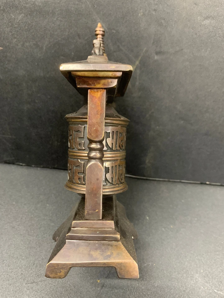 Wonderful Tibetan Brass Hand Made *Prayer Wheel* Statue - Image 2 of 4