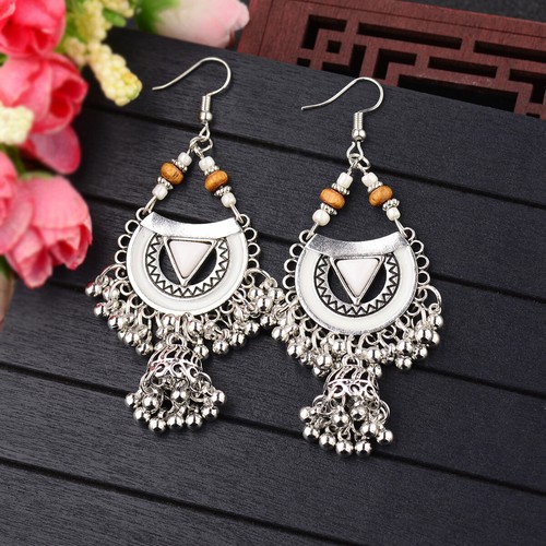 Women Bollywood Earrings Multi-style Tassel Dangle Ethnic Jhumka Jhumki Earrings - Picture 190 of 392
