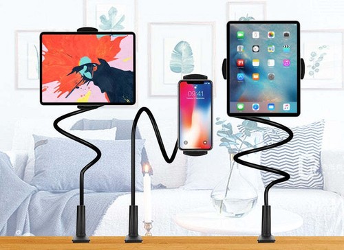 Table Support 360° Swan-Neck Flexible Stand for Tablet Smartphone Black - Zdjęcie 8 z 8