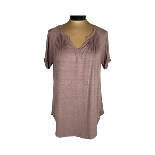 Camiseta plisada Grace & Lace Lazy Day en café con leche talla M $39 - Imagen 1 de 16