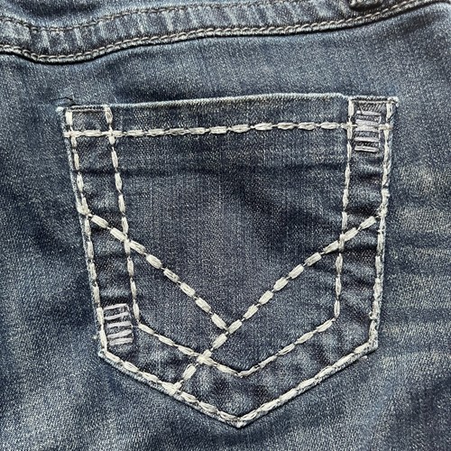 Pantalones de mezclilla Tin Haul Dolly para mujer 28 corte bota corta occidental tiro bajo 28x30 Country Y2K - Imagen 5 de 10