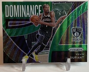 Kevin Durant 2021-22 Panini Prizm Basketball Green Wave Dominance Card #4 W/Top