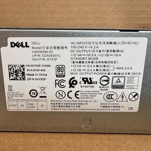 Dell OptiPlex 3060 5060 7060 (260W) Desktop Power Supply PSU (0H7X3F) Tested! - Picture 3 of 4