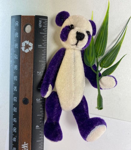 World of Miniature Bears von Theresa Yang 4" Plüsch Panda Bär lila #872-PP - Bild 2 von 4