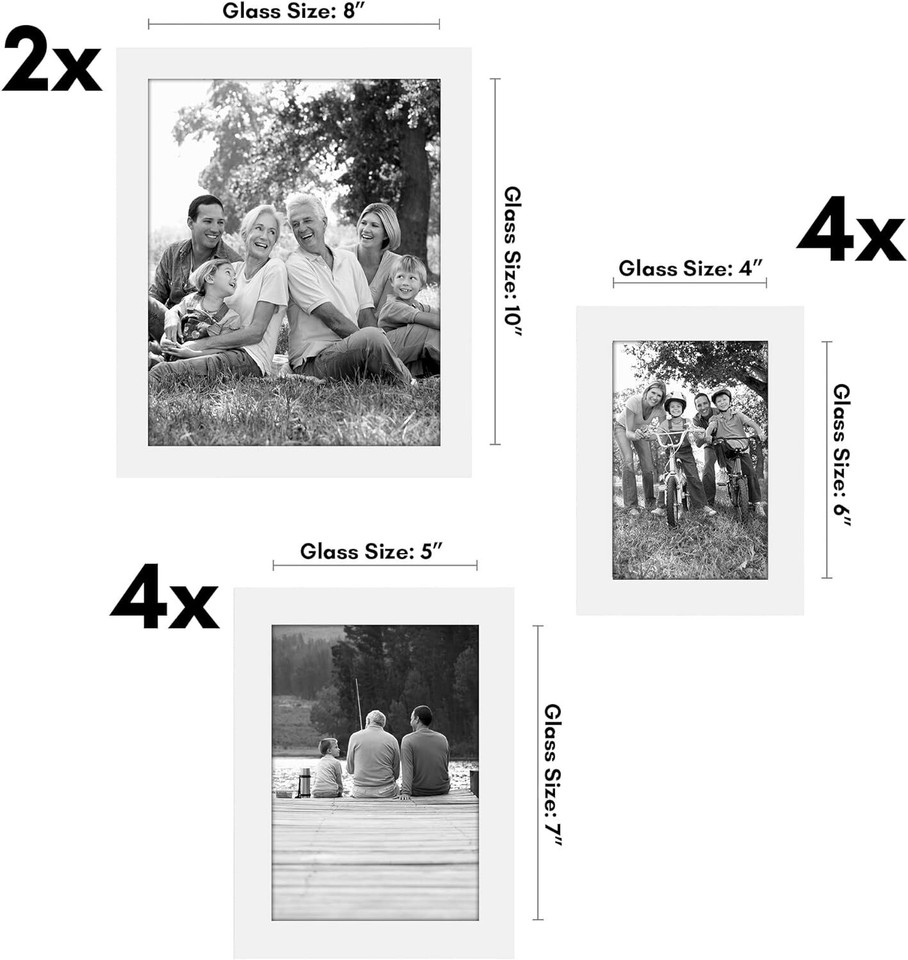 White Picture Frames Collage Wall Decor 10 Piece Picture Frame Poster White eBay