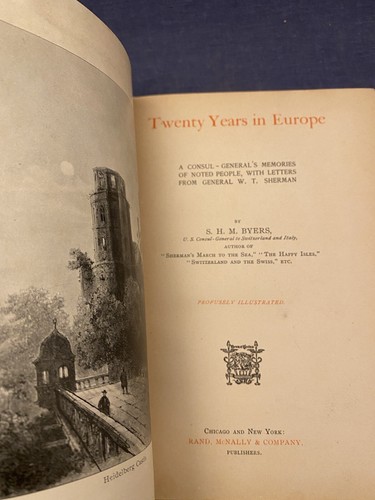 1900 Twenty Years in Europe SHM Byers Military General WT Sherman + Poem - Imagen 3 de 10
