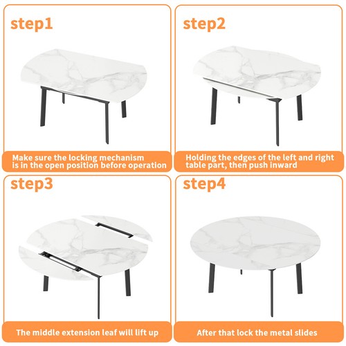 Esstisch Ausziehbar Küchentisch 80-130cm Esszimmertische mit Auszug Keramik NEU! - Bild 17 von 24