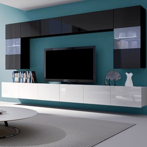 moderne wohnwand im wohnzimmer, moderne wohnwand simson i schrankwand hochglanz wohnzimmer, Design ideen