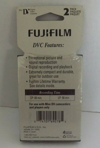 Fujifilm DVC Mini Digital Videocassette 2 Pack - Picture 2 of 2