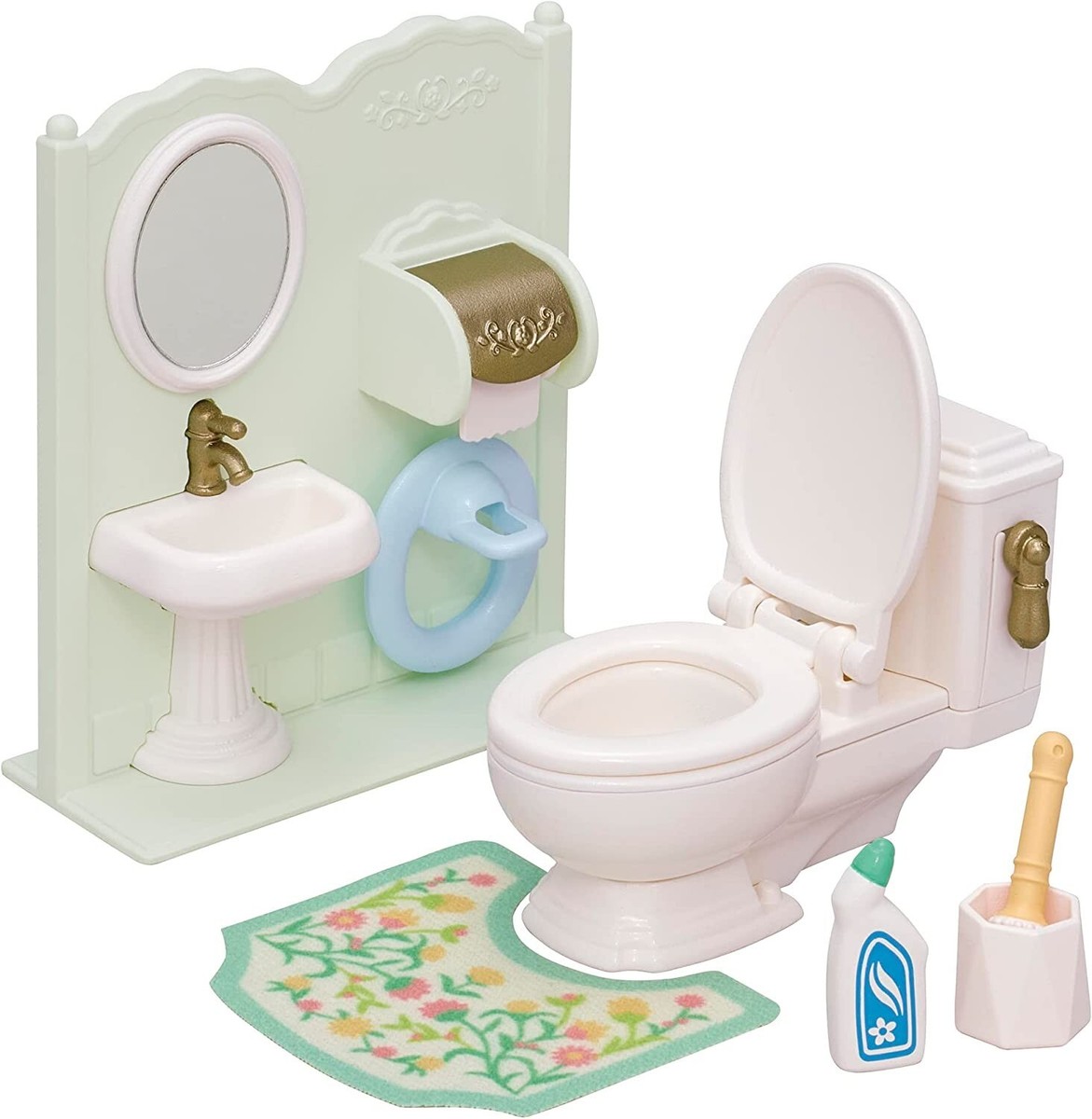 Sylvanian Families Calico Critters KA-629 &ndash; Set Da Bagno &ndash; 7 Pezzi &ndash; Nuovo Anno 2023