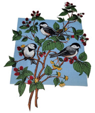 Large Iron On Patch Sparrow Birds in a Tree Multi-Color Patch New 11.5" x 7.5"