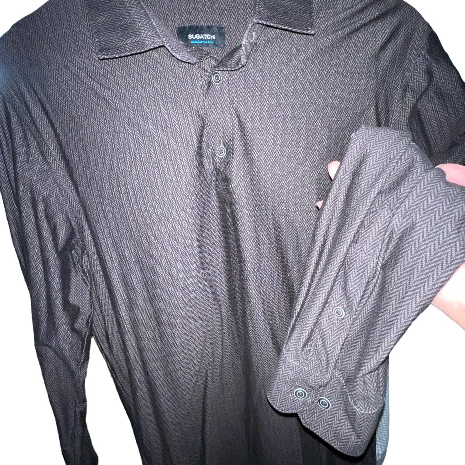 Bugatchi Men's Button Up Large Camel Color Cotton… - image 4