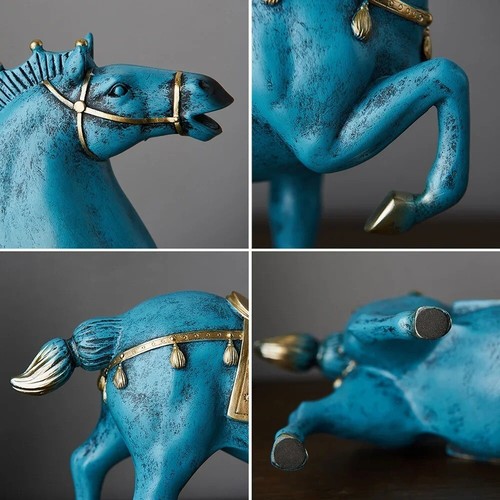 Armored War Horse Statue Sculpture Figurine Tabletop Home Office Decoration Art - Picture 4 of 42