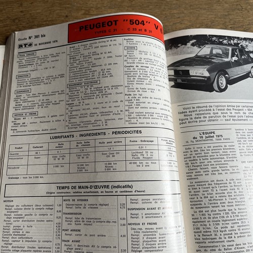 Revue Technique PEUGEOT 604 504 V6 COUPE CABRIOLET V6 SL 2.7 - Imagen 13 de 16