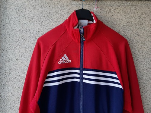 Rote Adidas Vintage Jacke blau ALT 1990/2000 Fußball Training Hongkong Freizeit - Bild 2 von 7