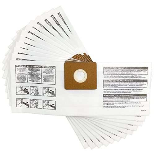 Pack de 12 sacs filtrants sous vide type B compatible avec Shop Vac pack de 12, blanc - Photo 8 sur 8