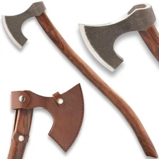 Viking Replica Bushcraft Carbon Steel Axe | Wooden Handle | Length 29"