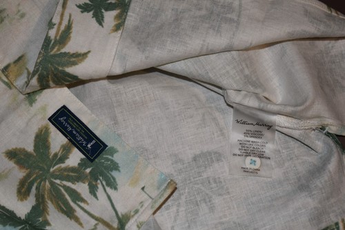 Neu mit Etikett William Murray Large Herren Leinenmischung JUST BEACHY Hawaiihemd Palmen - Bild 5 von 8