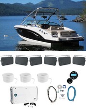Rockville RGHR2 Marine Receiver w/Bluetooth Remote 6 6.5" Black Boat Speakers