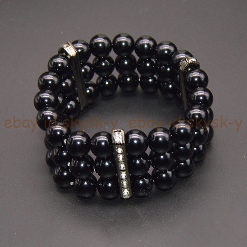 3 Rows Multicolor Shell Pearl Round Beads Layered Necklace Bracelet Jewelry Set - Picture 46 of 120