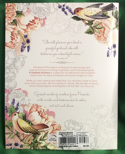 A Garland of Grace: An Inspirational Adult and Teen Coloring Book Proverbs 64pg - Imagen 2 de 5