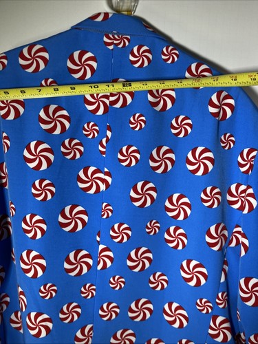 Shinesty Blazer Men’s 52 Suit Jacket Blue Peppermint Novelty Sports Coat Fun - Picture 9 of 11