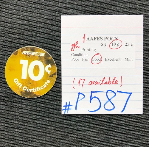 AAFES POGS, 8th Series/Printing, 1 POG, 10¢, #P587, GOOD - Picture 2 of 2