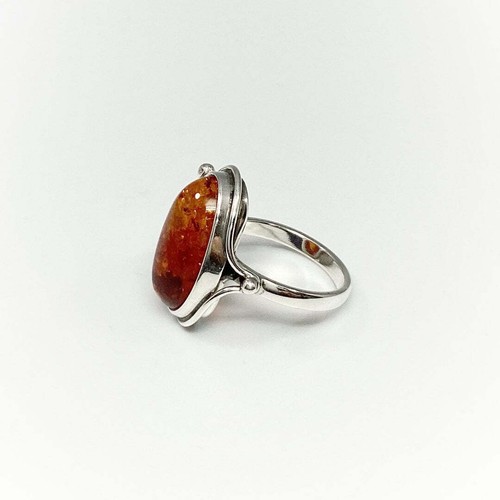 Amber Gemstone Solid 925 Sterling Silver Beautiful Handmade Wedding Ring SR1353 - Picture 3 of 6