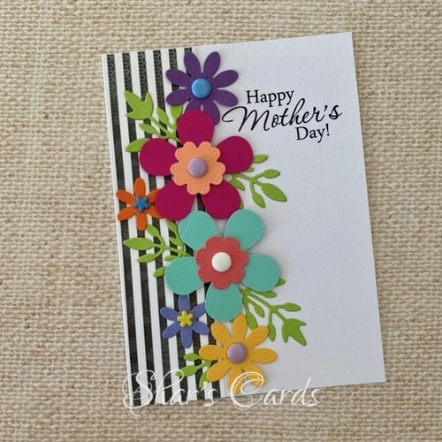 Mothers Day BRIGHT and Cheery FLOWERS HANDMADE greeting CARD, made in Australia - Picture 11 of 14