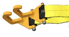 2-Pack Roll Off Winch Strap Assembly with Heavy Duty J-Hook and 4" Winch Straps 