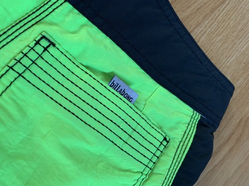 Rare NEW Vintage 80’s Neon 100% Nylon Billabong Made in USA Surf Board Shorts 28 - Bild 7 von 9