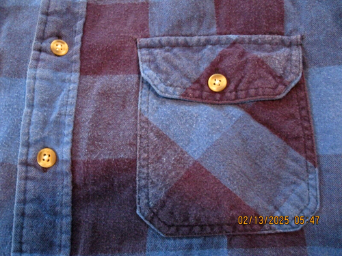 Vintage Woolrich Buffalo BLUE / BLACK Plaid Quilted Lined Shirt Jacket Shaket XL - 第 6/7 張圖片