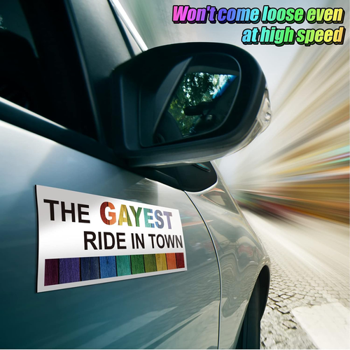 10 Pcs Bumper Decals Funny LGBT Stickers Rainbow Bumper Prank Car Stickers Color - Bild 6 von 12