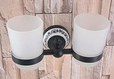 Oil Rubbed Bronze Cup Tumbler Holder Wall Mounted Toothbrush Cup Holder Bathroom