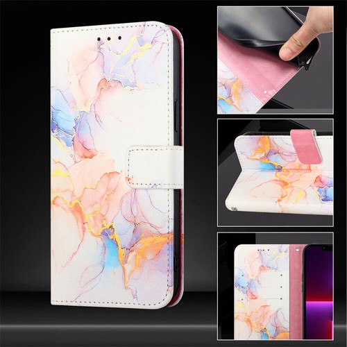 Paint Marble Wallet Phone Case for TCL 505 502 501 303 403 20R 40 SE T Mobile 7 - 第 6/18 張圖片