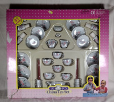 NEW - Massive Doll Child Floral China Tea Set 39 Piece Flower Design Girl Gift